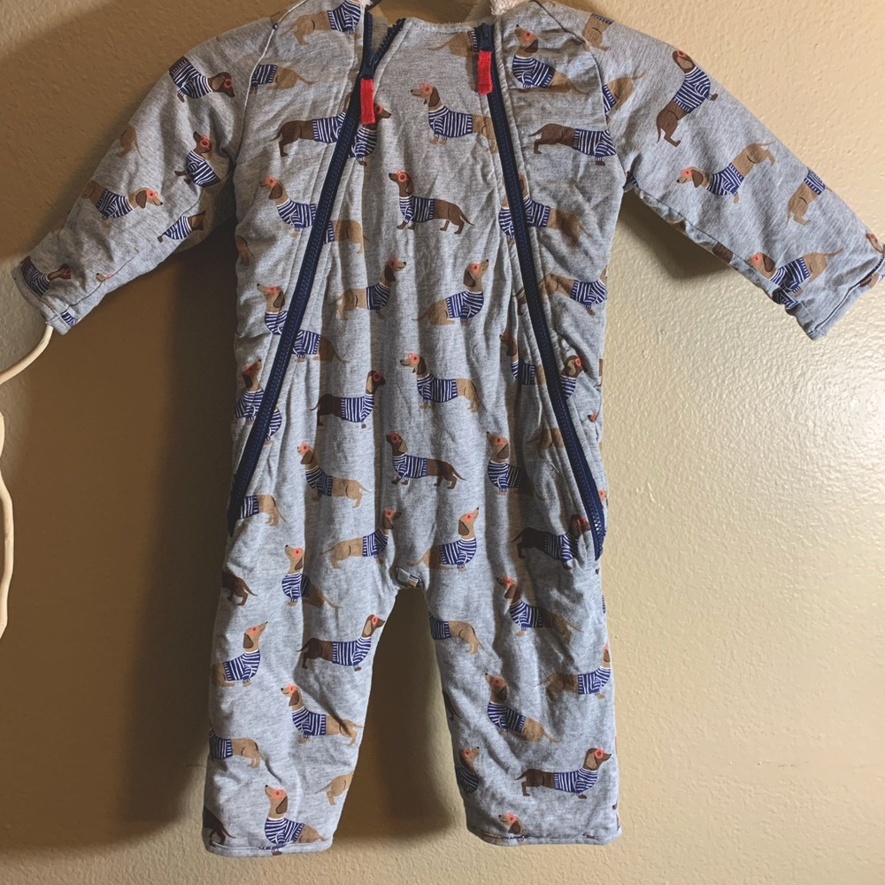 Baby BODEN sausage dog sleep onesie 18-24 months